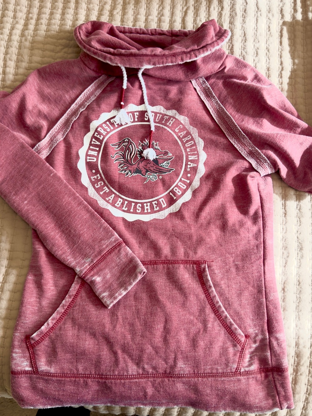 Women's Funnel-Neck Pullover - Faded Rose
